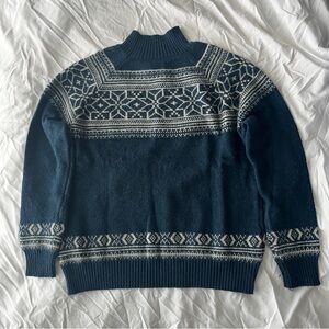 Women’s cashmere Navy Blue Patterned Sweater